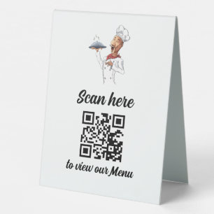 QR Code for Restaurant Menu Table Tent