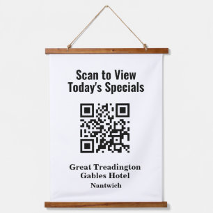 QR Code for Restaurant Specials Menu Hanging Tapestry