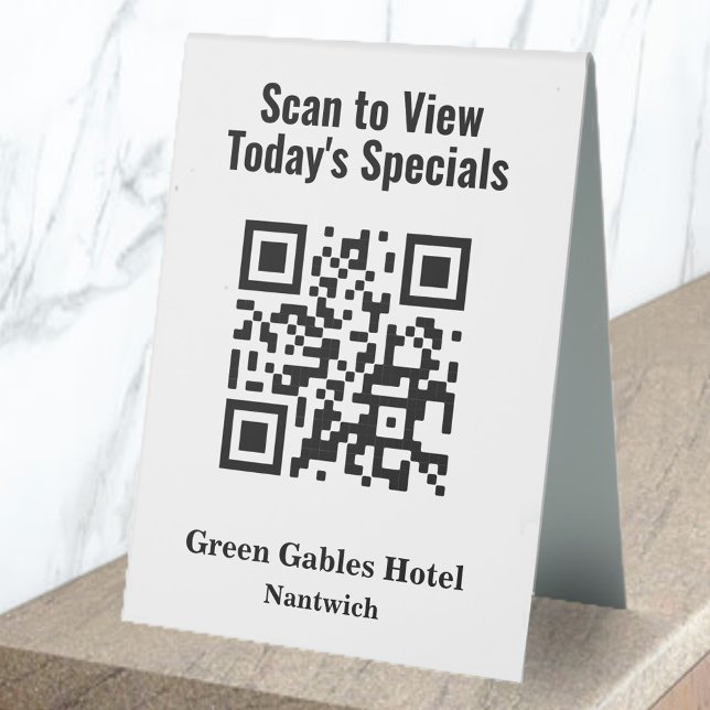 QR Code for Restaurant Specials Menu Table Tent (Creator Uploaded)