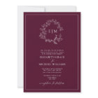 QR Code Formal Burgundy Leafy Crest Monogram