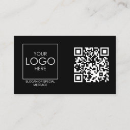 QR Code Front and Back Business Logo Professional Business Card | Zazzle