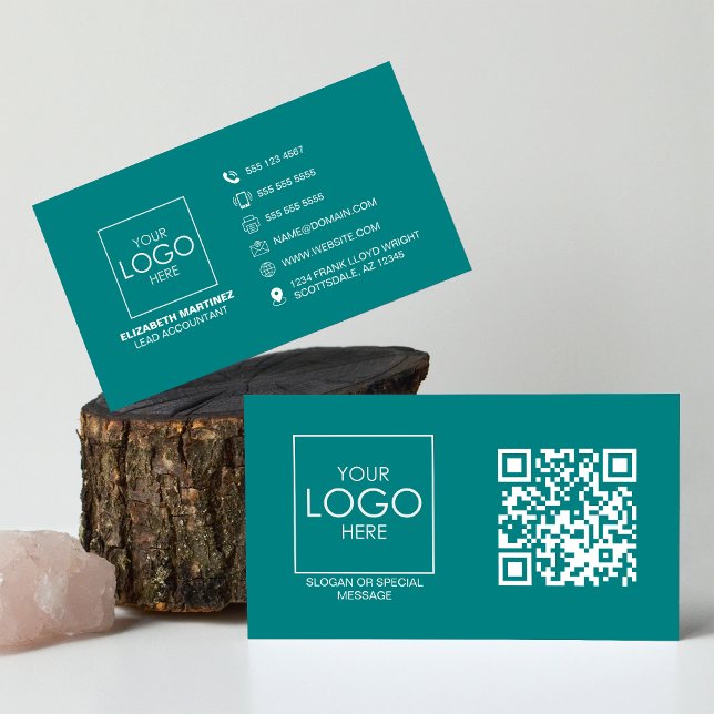 QR Code Front and Back Business Logo Professional Business Card (Creator Uploaded)