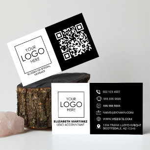 QR Code Front and Back Business Logo Professional Business Card