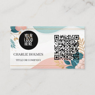 QR Code Front and Back Business Logo Professional  Business Card
