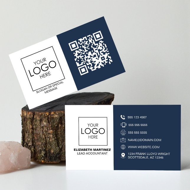 QR Code Front and Back Business Logo Professional Card (Creator Uploaded)