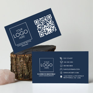 QR Code Front and Back Business Logo Professional Card