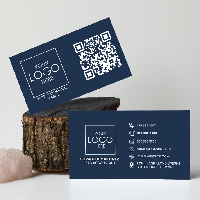 QR Code Front and Back Business Logo Professional Card (Creator Uploaded)