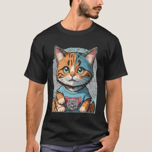 QR code funny cat T_Shirt