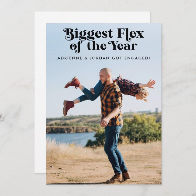 QR Code Funny Photo Engagement Announcement (Front/Back)