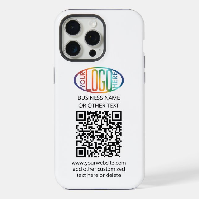 QR Code Generator & Business Logo Modern Minimal iPhone Case (Back)