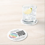 QR Code Generator & Business Logo Simple Modern Round Paper Coaster<br><div class="desc">Share any website with stylish custom QR code and logo round paper coasters. To create your own QR code using the generator, simply type the website URL into the template. All wording is simple to personalize or delete. The colors, fonts and logo transparency are also are easy to change with...</div>