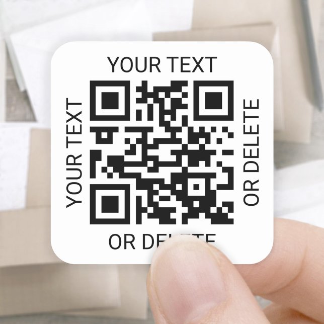 QR Code Generator Business Promotional White Square Sticker (Creator Uploaded)