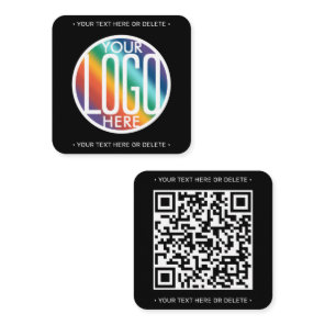 QR Code Generator & Logo Modern Minimalist Black Square Business Card