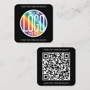 QR Code Generator & Logo Modern Minimalist Black Square Business Card