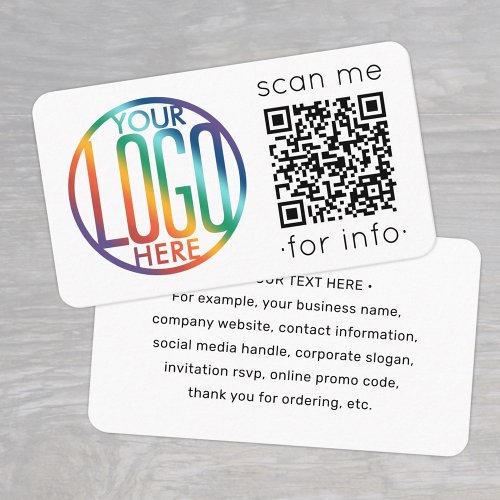 QR Code Generator  Logo Modern Minimalist White Business Card