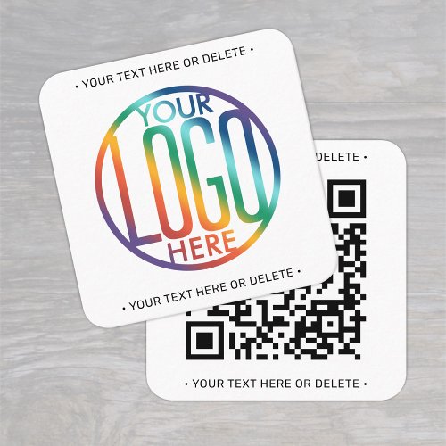 QR Code Generator  Logo Modern Minimalist White Square Business Card