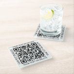 QR Code Generator Modern Business Promotional Glass Coaster<br><div class="desc">Share any website with custom scannable QR code square glass coasters. To create your own QR code using the generator, simply type the website URL into the template. All wording is simple to personalize or delete, and the colors and fonts are also are easy to change with the Zazzle design...</div>