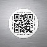 QR Code Generator Modern Scannable Black and White Magnet<br><div class="desc">Share any website with a custom scannable QR code round magnet. To create your own QR code using the generator, simply type the website URL into the template. All wording is simple to personalize or delete, and the colors and font style also are easy to change using the Zazzle design...</div>