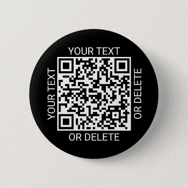 QR Code Generator Promotional Website Simple Black Button (Front)