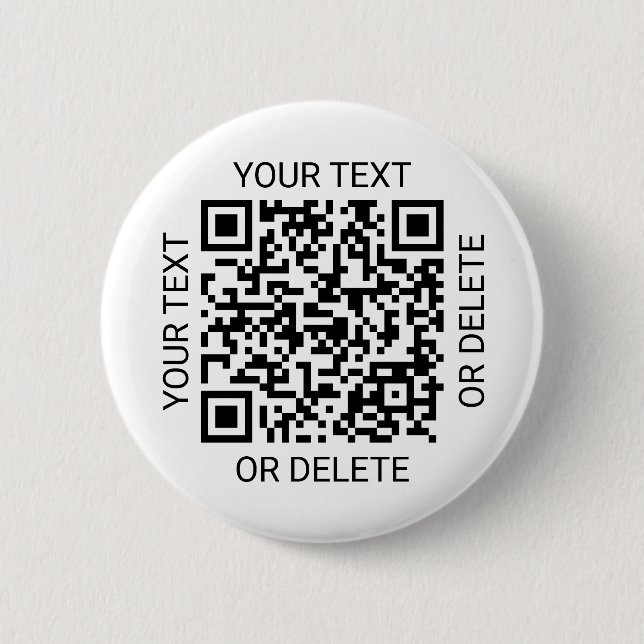 QR Code Generator Promotional Website Simple White Button (Front)
