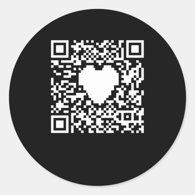 QR code generator with a heart Classic Round Sticker (Front)