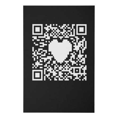 QR code generator with a heart Faux Canvas Print