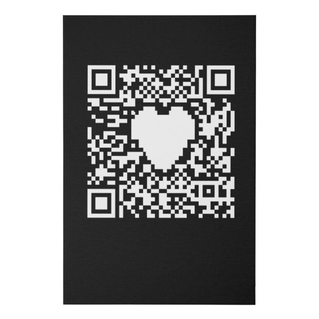QR code generator with a heart Faux Canvas Print (Front)