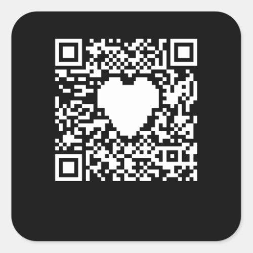 QR code generator with a heart Square Sticker