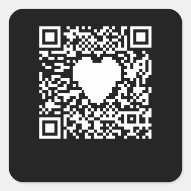 QR code generator with a heart Square Sticker (Front)