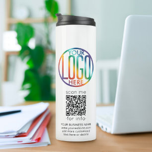 QR Code Generator & Your Logo Business Promotional Thermal Tumbler