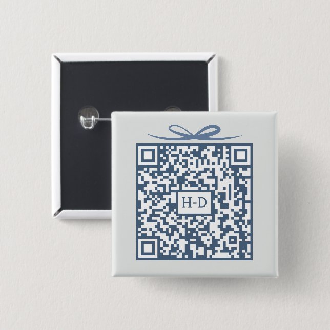 QR Code Gift Box with Initials Registry Cash Fund Button (Front & Back)