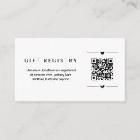 Ellesmere White  Printable QR Code Gift Registry Card Template – Black Bow  Studio