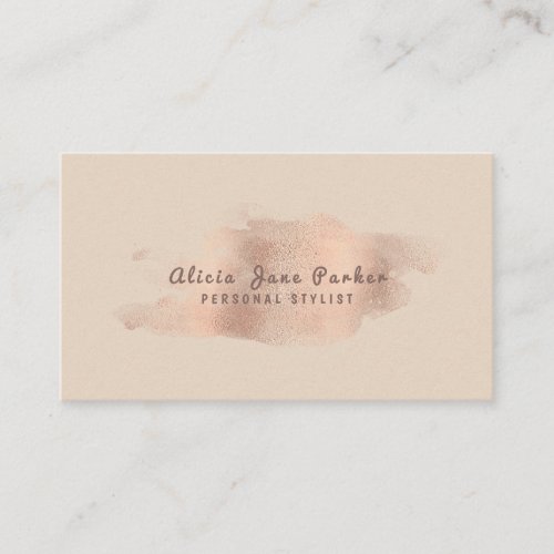 QR CODE glam rose gold faux foil blush stylish Business Card