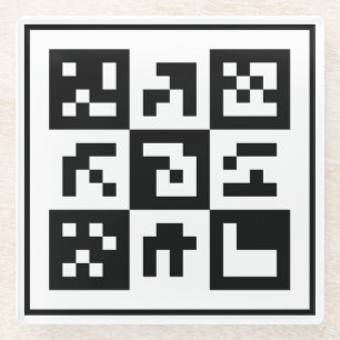 qr code glass coaster