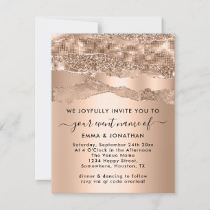 QR Code Glitter Rose Borders Blush