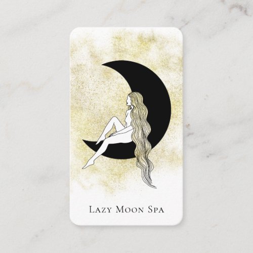  QR code GODDESS Woman on Moon Celestial Business Card
