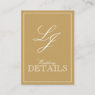 QR Code Gold Calligraphy Monogram Wedding Details Enclosure Card