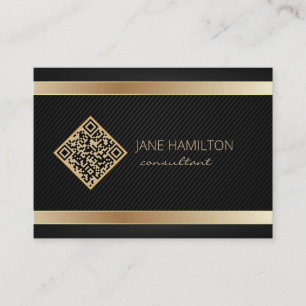 QR Code Gold Modern Consultant Business Card