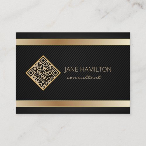 QR Code Gold Modern Consultant Business Card