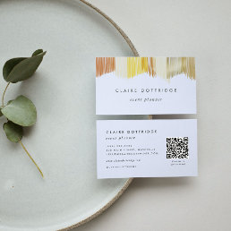 QR Code Gold Modern Fringe Business Card