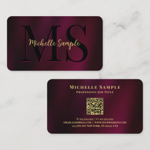 QR Code Gold Text Name Luxury Rounded Corner Business Card
