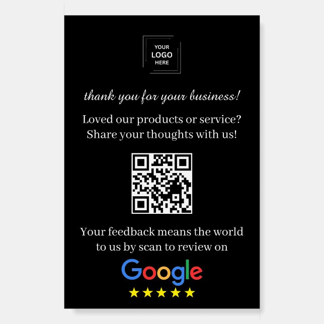 QR Code Google Review Foam Board Display (Front)