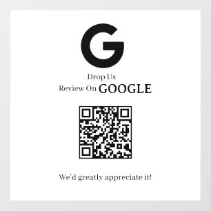 QR Code   Google Reviews Business Display Sign