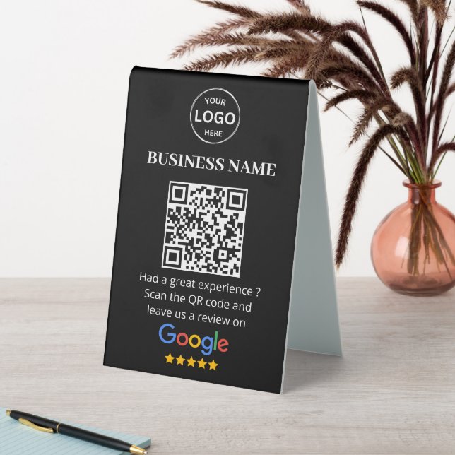 Qr Code Google Reviews Business Review Table Tent | Zazzle