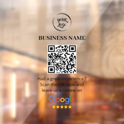 Qr Code Google Reviews Business Review Window Cling