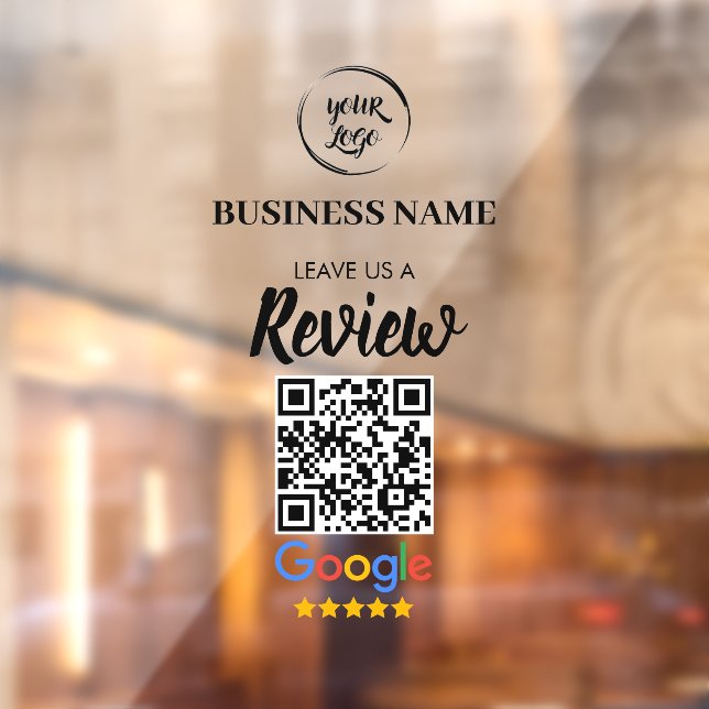 Qr Code Google Reviews Business Review Window Cling (Sheet 2)