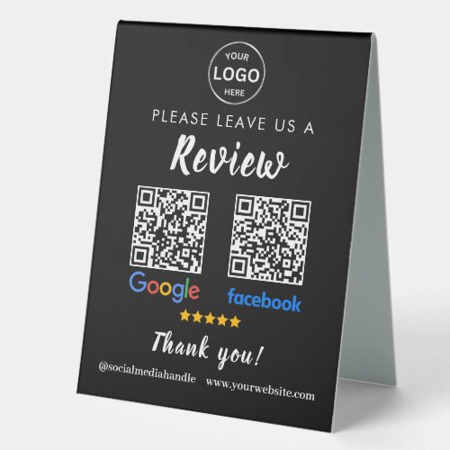 Qr Code Google Reviews Facebook Business Review Pe Table Tent Sign