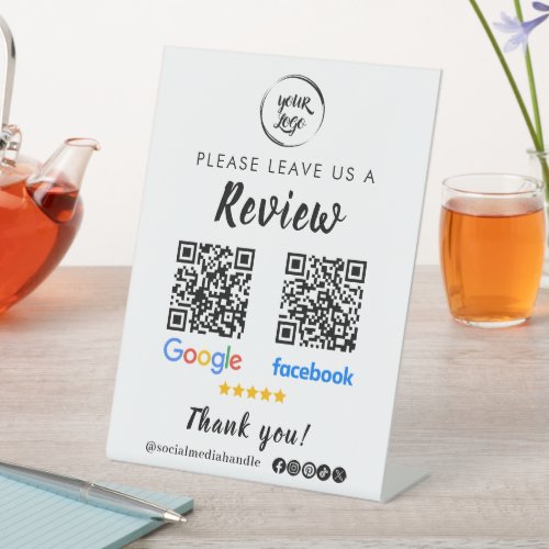 Qr Code Google Reviews Facebook Business Review Pedestal Sign