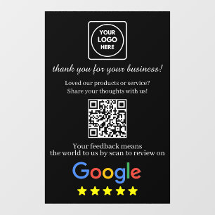 QR Code Google Reviews Logo AI door sign