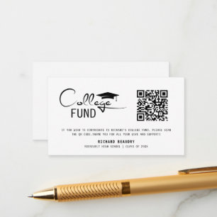 QR Code Graduation College Fund Enclosure Card